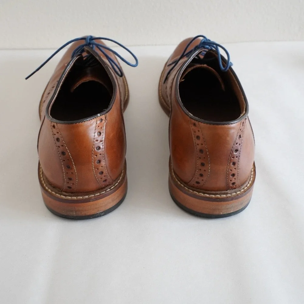 Aston Grey Collection Mens Oxford Derby Dress Shoes Sz 12 Brown Leather Lace Up